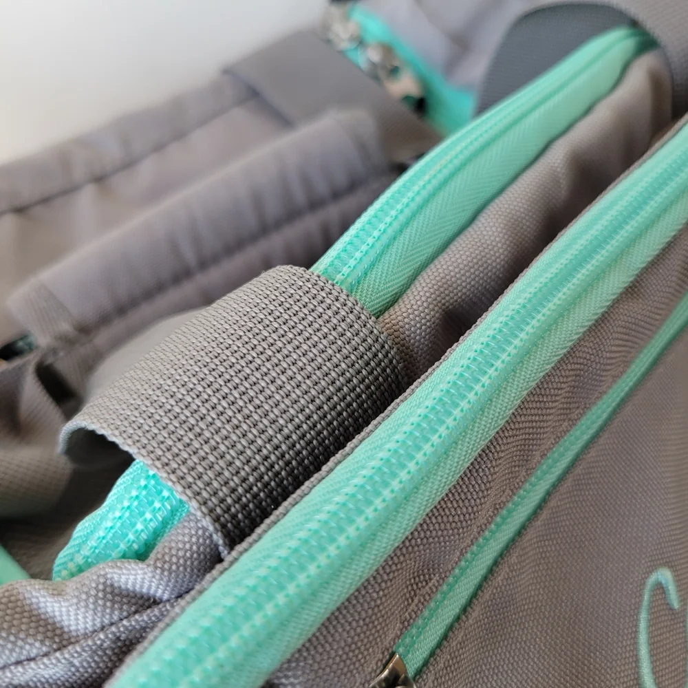 Cabela's Gray and Teal Duffle Bag 15 Inches NWOT Shoulder Strap